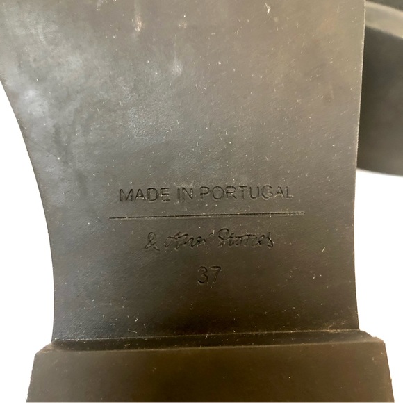 & Other Stories Black Leather Suede Chelsea Platform Pull-on Boots EU 37 - Picture 12 of 14